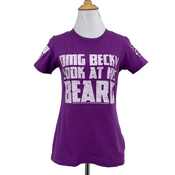 Grunt Style T Shirt Womens S Small Purple Cotton Omg Becky Look At His Beard - Picture 1 of 11